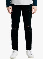 TOPMAN Black Mid Rise Skinny Fit Jeans