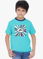 Tantra Aqua Blue Printed T-Shirt