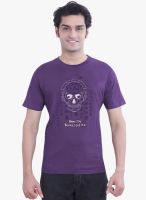 Tantra Purple Printed Round Neck T-Shirt