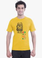 Tantra Yellow Printed Round Neck T-Shirt