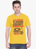 Tantra Yellow Printed Round Neck T-Shirt