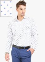 Thisrupt White Printed Slim Fit Casual Shirt