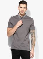 Tom Tailor Grey Solid Polo T-Shirt