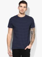 Tom Tailor Navy Blue Solid Round Neck T-Shirt