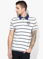 Tom Tailor Off White Striped Polo T-Shirt