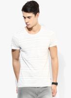 Tom Tailor Off White Striped Round Neck T-Shirt