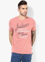 Tom Tailor Pink Printed Round Neck T-Shirt