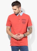 Tom Tailor Red Solid Polo T-Shirt