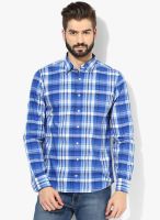 Tommy Hilfiger Blue Checked Regular Fit Casual Shirt