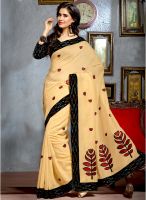 Triveni Sarees Beige Embroidered Saree