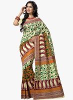 Triveni Sarees Beige Printed Casual Saree