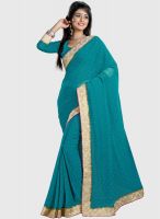 Triveni Sarees Green Embellished Saree