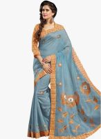 Triveni Sarees Grey Embroidered Saree