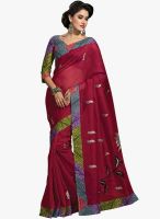 Triveni Sarees Magenta Printed Saree