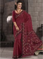 Triveni Sarees Maroon Printed Saree