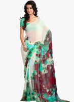 Triveni Sarees Off White Printed Saree