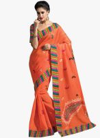 Triveni Sarees Orange Printed Saree