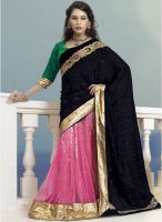 Triveni Sarees Pink Embellished Lehenga Saree