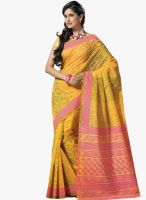 Triveni Sarees Yellow Printed Casual Saree