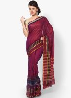 Urban Vastra Cotton Maroon Solid Saree