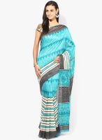 Vaishali Blue Printed Silk Blend Saree