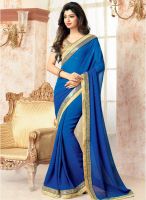 Vishal Blue Embroidered Saree