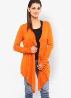 Vvoguish Orange Solid Shrug