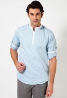 Wills Lifestyle Blue Slim Fit Casual Shirt