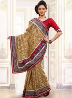 Xclusive Chhabra Beige Embroidered Saree