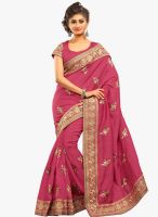 Xclusive Chhabra Fuchsia Embroidered Saree