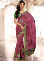 Xclusive Chhabra Pink Embroidered Saree