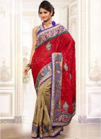 Xclusive Chhabra Red Embroidered Saree