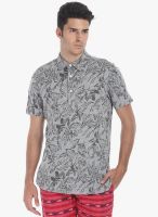 Zobello Grey Printed Polo T-Shirt