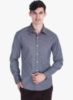 Zobello Grey Printed Slim Fit Casual Shirt