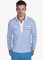 Zobello White Striped Polo T-Shirt