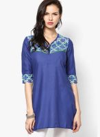 Aurelia Blue Solid Kurtis