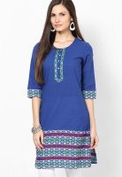 Aurelia Blue Solid Kurtis