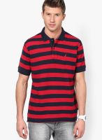 Nautica Red Striped Polo T-Shirts