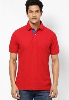 Park Avenue Red Solid Polo T-Shirts