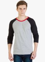 Rigo Grey Solid Round Neck T-Shirt