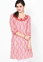 Sangria Peach Printed Kurtis