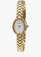 Sonata 8107YM01 Gold/White Analog Watch