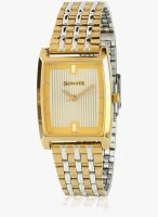 Sonata Wedding Collection 7008Bm01 Two Tone/Silver Analog Watch