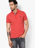 U.S. Polo Assn. Red Printed Polo T-Shirts