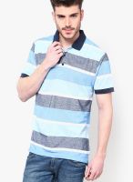 VOI Blue Striped Polo T-Shirts