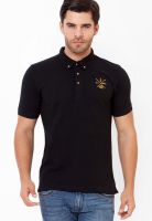 Elaborado Black Solid Polo T-Shirt