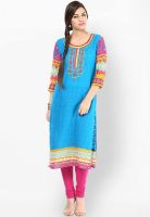 Prakhya Blue Embroidered Kurtas