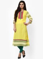 Prakhya Yellow Printed Kurtas