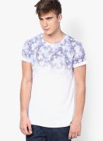 River Island Blue Floral Ombre T Shirt