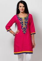 Riya Fuchsia Embroidered Kurtis